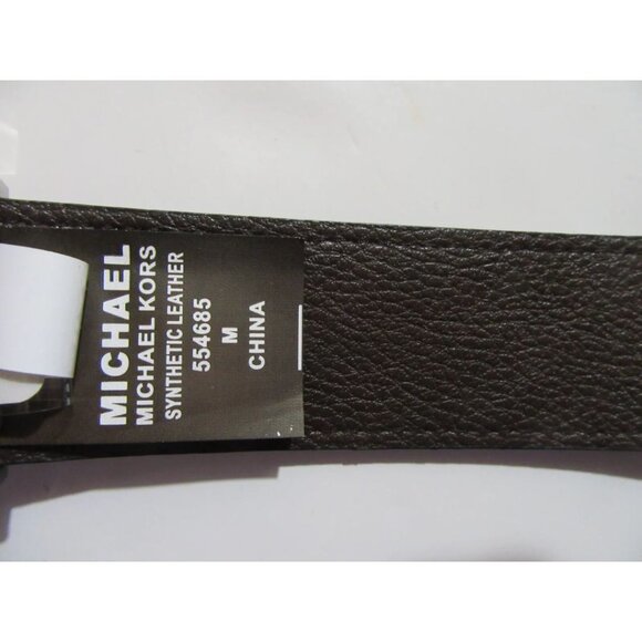 Michael Kors Womens Reversible Belt Black Signature Logo / Brown NWT Large - Picture 7 of 9